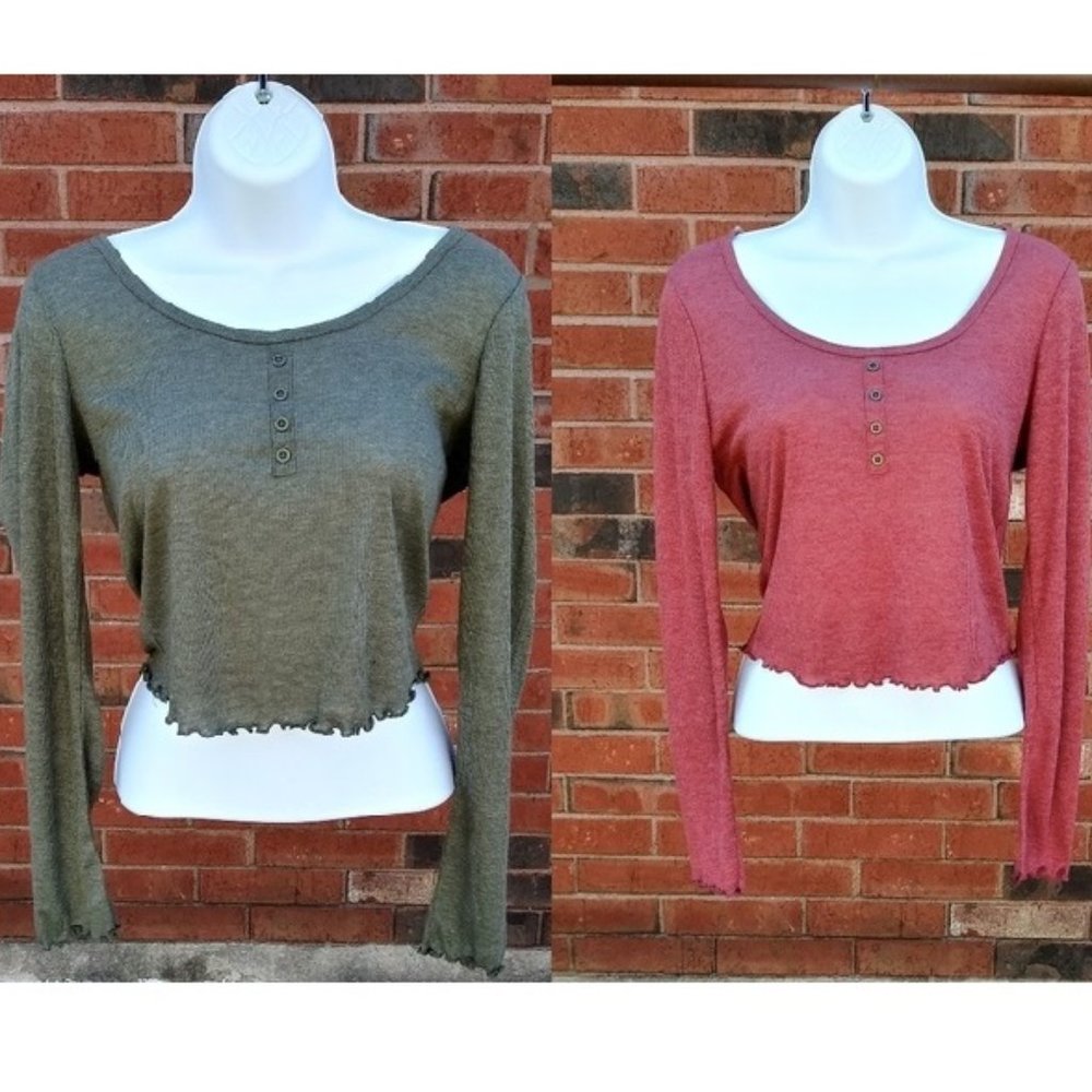 COPY - 2 Bozzolo Crop Top Shirts Long Sleeve